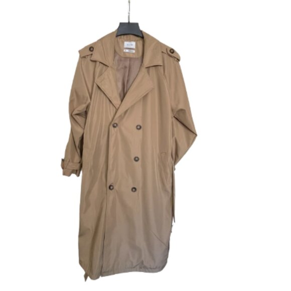 Stoosh Brushed Tan Trench Coat – Size L - Picture 2 of 9